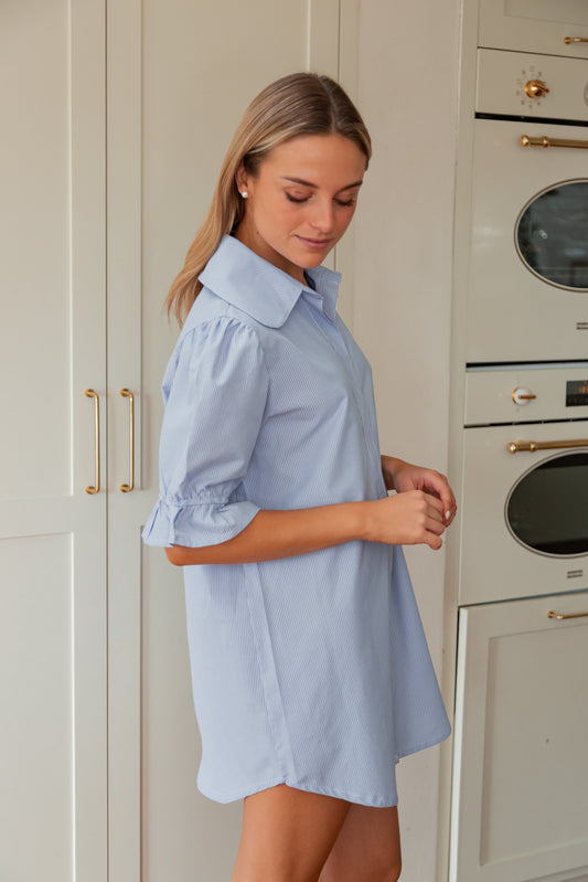 Camisón Isabel Rayas Azúl