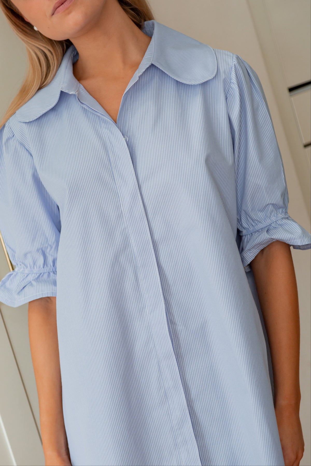 Camisón Isabel Rayas Azúl