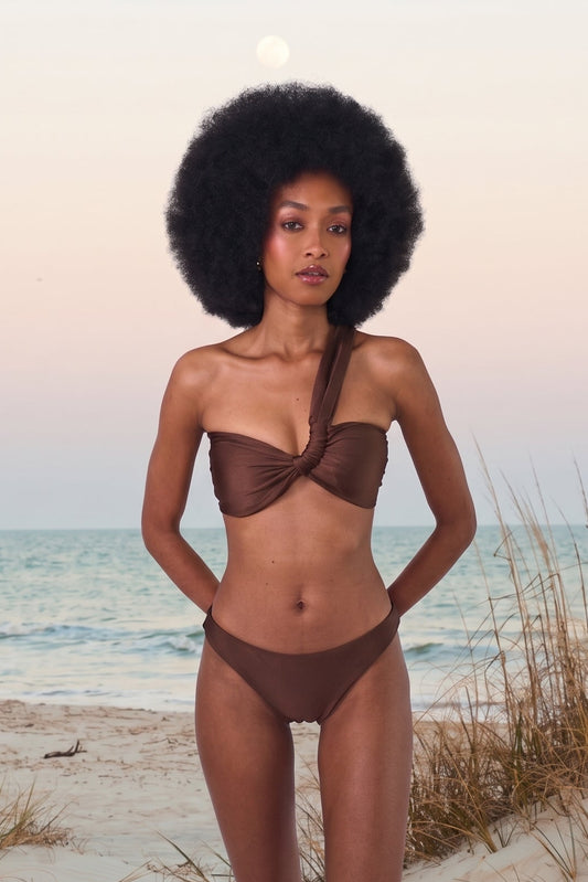 Top Bikini Marinha Café